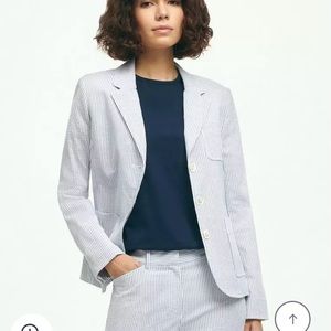 Talbots seersucker jacet size 20, pants size 18